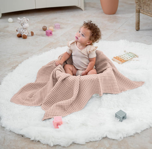 40 40 Cozy Comfy Cubs Waffle Weave Baby Blanket - x Cotton Blanket with Textured Design - Lightweight Swaddle for Bed
