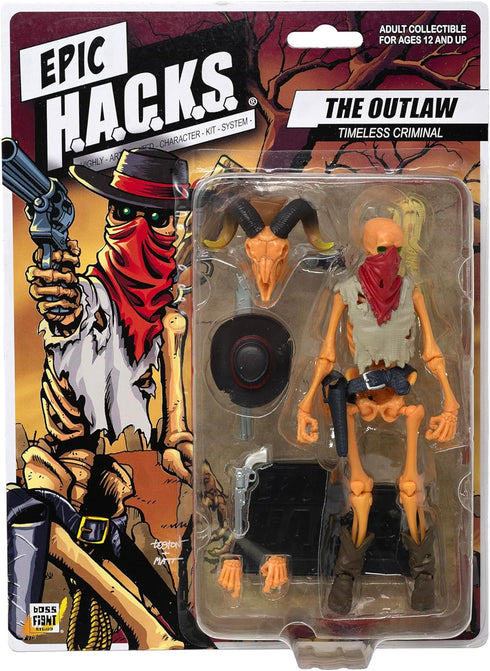 1:12 Boss Fight Studio Epic H.A.C.K.S. Outlaw Skeleton Action Figure Highly Articulated Collectible Figurine