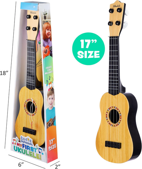 Expressions My First Ukulele - 17'' Kids Beginner Musical Instrument Toy for Learning Activities