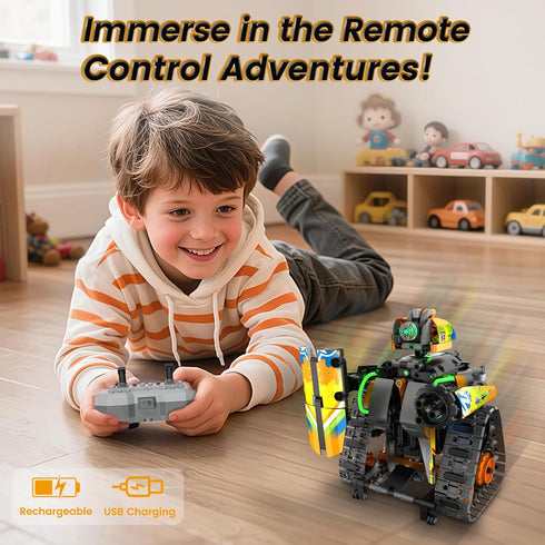 5 1 8-12, 6 7 8 9 10 11 12+, Set, STEM Robot Building Kit with APP / Remote Control, in RC Robotic Car Toy for Kids