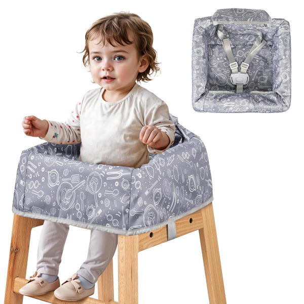 Sprouterie High Chair Cover for Baby Restaurant with Safety Harness Stain and Slip