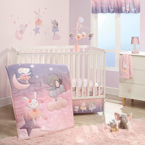 Bulb Bedtime Originals Tiny Dancer Bunny & Stars Pink Nursery Lamp with Shade