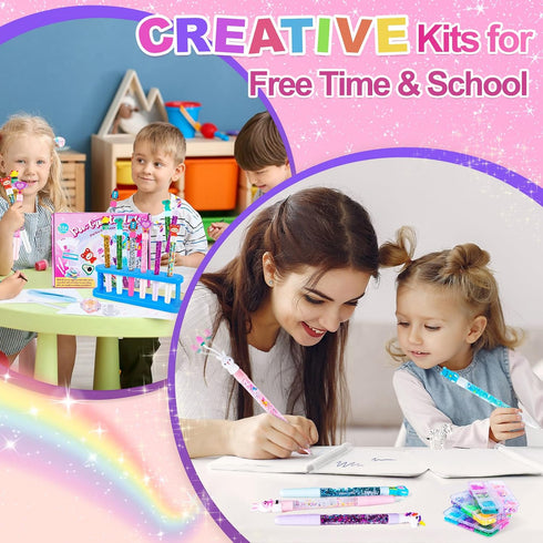 55+ 15 5 6 7 8,Birthday 9 10 11 12 Subao DIY Glitter Gel Pens Making Kit,Pen Creator Studio,Make Your Own Sparkly Cute