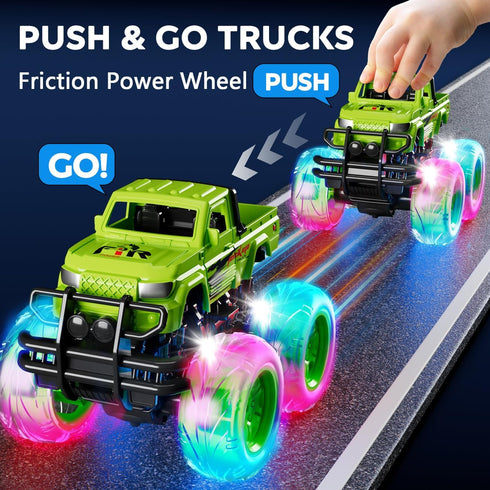 2-4 3-5,Boy 3-6,Toy 1-3,Jam 1-3 iValea Monster Trucks Toys for Toddlers Boys: Light-up Wheels for Kids Age Years