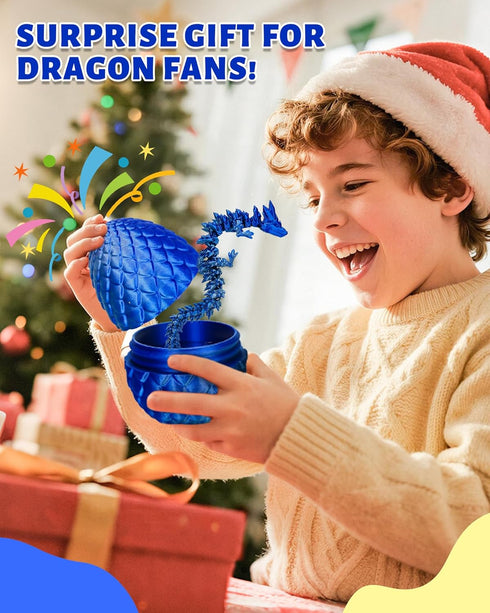 12" 3D 3D 5-7 4-6 8-12 TBOLINE Printed Dragon Egg, Christmas Stocking Stuffers for Kids Boys, Cool Printer Articulated