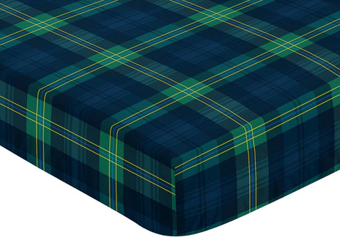 Sweet Jojo Designs Fitted Baby Crib Sheets (Green Gingham Plaid) for Boys or Girls, Infant Nursery, Toddler Room