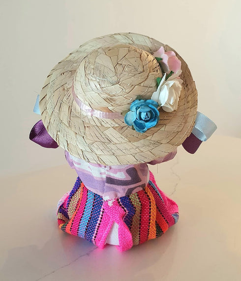 ALKIMIA INC Mexican Handmade Traditional Maria Farmer Rag Doll, 7 inches