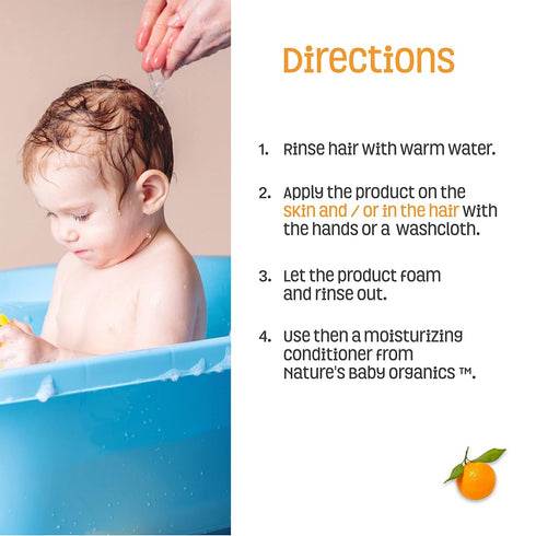 Nature's Baby Shampoo, Face & Body Wash 8 oz, Problem and Sensitive Skin, Vanilla Tangerine