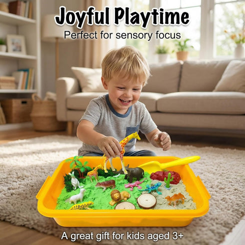 Playset Set 3 4 5 6 7 Carolart Jungle Sensory bin,Safari Animal Figures Toys,Wild Forest Sandbox,Desert Animals Play