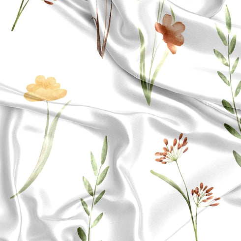 Sweet Jojo Designs Boho Floral Garden Flower Girl Baby Satin Fitted Crib Sheet Infant Newborn Nursery Toddler Bed Room