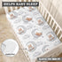 QINBEIDU 28"x52" Teddy Bears Fitted Crib Sheet Watercolor Moon Star Clouds Standard Crib Mattress Fitted Sheet Grey