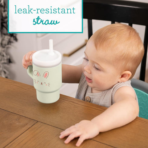 1st Infantino My Tumbler, Silicone Sippy Cup with Straw & Handle, Spill-Resistant Baby Cup for On-the-Go, BPA-Free