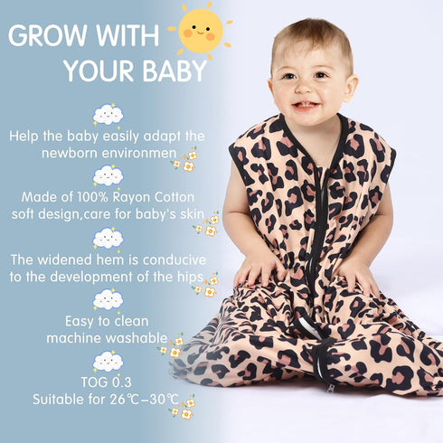 3 Pack 100% 2-Way 0.3. 6-12 BSTOPPT Baby Sleep Sack Rayon Cotton Baby Sleeping Bag Zipper Toddler Wearable Blankets TOG