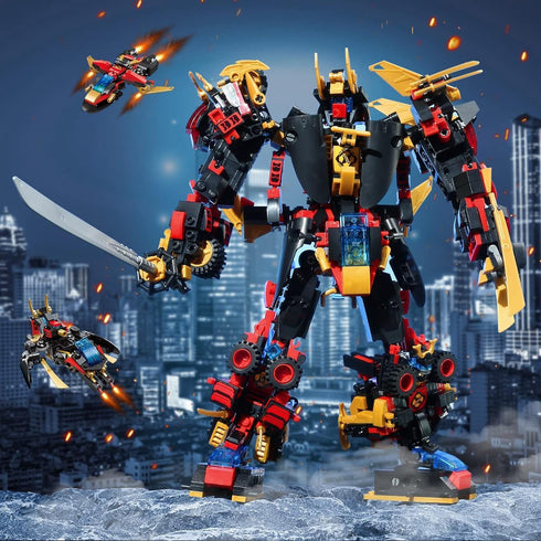 QLT QIAOLETONG 12 in 1 Transforming Mecha Robot Building Set - 542 PCS Compatible with Lego