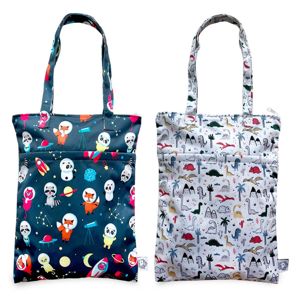 FLOCK THREE 2PCS Bundle Wet Dry Bag Waterproof Tote Reusable Wet Clothes