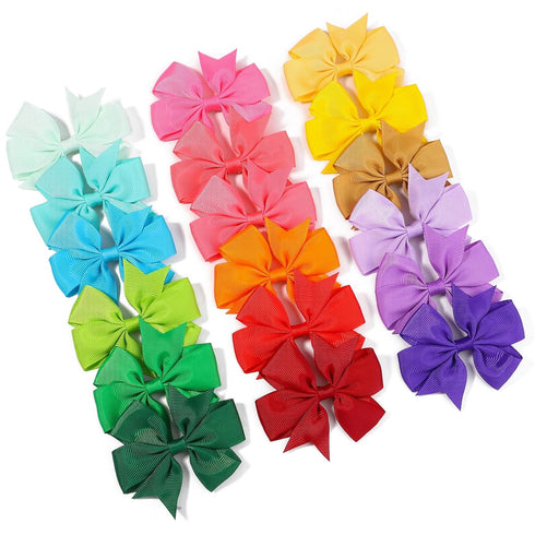 40PCS 3 Inch Hair Bows for Girls – Grosgrain Ribbon Toddler Accessories with Alligator Clip Bow for Kids