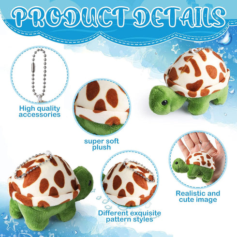 36 Pcs Mini Turtle Stuffed Toy Bulk, Cute Plush Turtles for Ocean Themed Party Favors