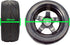 Apex RC Products 1/10 On-Road 12mm Black 5 Spoke Wheels V Tread Rubber Tires (Set of 4) #5000