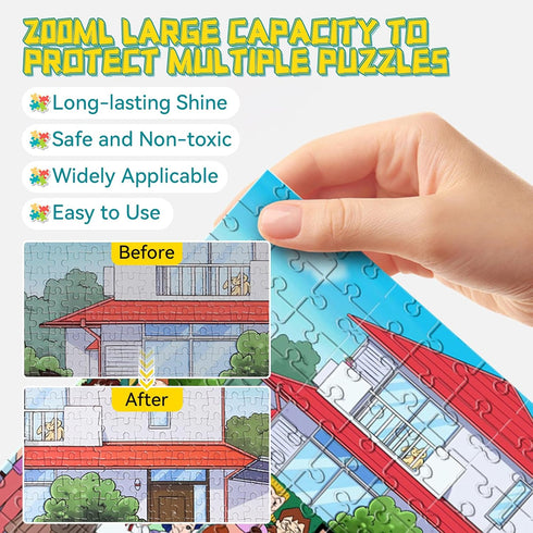 Paistely 200ml 3000/4500/5000 Jigsaw Puzzle Glue with Scraper, Puzzle Glue Clear, Easily Preserves Finished Puzzles