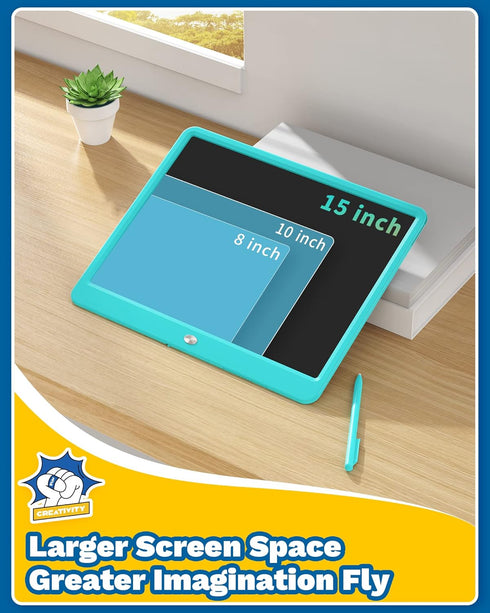15" Idea(15in TEKFUN LCD Writing Tablet for Kids, Large Drawing Pad for Boys & Girls, Screen-Free Way to Keep Kids