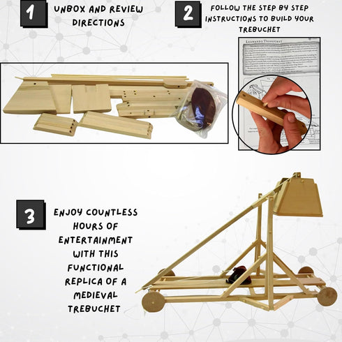 PATHFINDERS Trebuchet Kit - Building Toys, Medieval Weapons, Wooden Craft Kit, STEM Toy