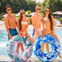 2 Pcs Large Float Tube 47.24 Inches, Inflatable Pool Floats Jumbo Tropical Leaves Pool Tube for Adults Kids Summer