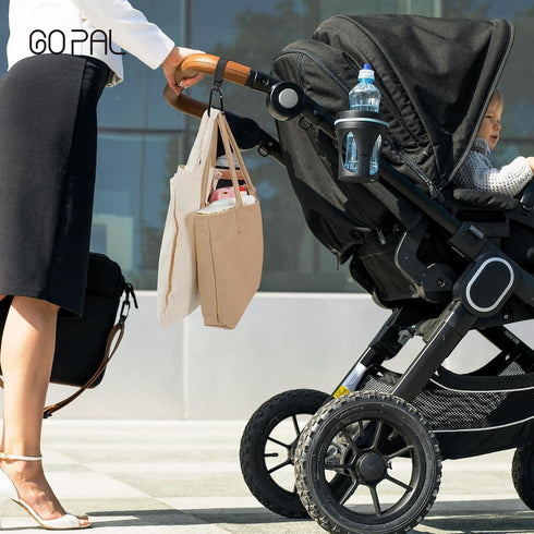 Go Pal HB1 Stroller Hooks for Hanging Bags and Shopping Universal Hooks Accessories for Stroller and Car or Shopping Cart Black