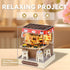 Flever Dollhouse Miniature DIY House Kit Creative Room with Furniture for Romantic Artwork Gift (Revolving Food House)