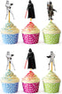 24x Galactic Space Cupcake Toppers, Durable Picks for Kids' Birthday Décor