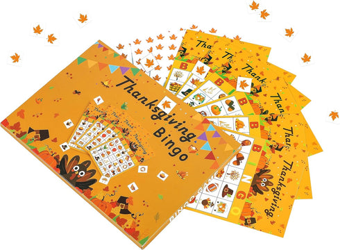 Geefuun 32 Players Thanksgiving Bingo Cards - Fall Party Supplies & Decorations