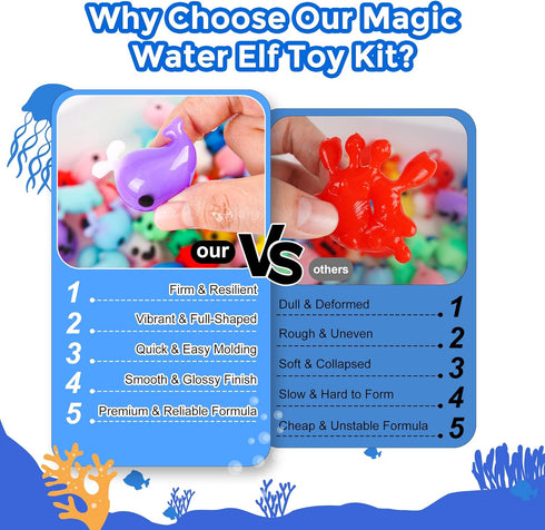 20 3+ Teexpert Magic Water Elf Toy Kit - Aqua Fairy DIY Squishy Maker Craft Kit for Kids, Boys and Girls, Magic Colors