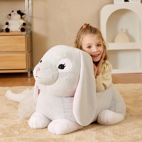 EARTHSOUND Giant Rabbit Stuffed Animal Plush Toy - Large Realistic Bunny Jumbo Soft Toy, Cute Huge Plushy Gift