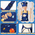 GROBRO7 4Pcs Set 2 Kids Apron and Chef Hat Gift for Girls Boy, Space Theme Pattern Adjustable Kitchen Toddler Aprons
