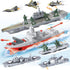 Aircraft Carrier Toy Playset, Military Toys, Launch Battleship Toy with 12 Pcs