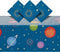3 Pack Plastic Outer Space Tablecloths, Disposable Planets Table Covers for Galaxy Birthday Party (54 x 108 in)