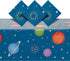 3 Pack Plastic Outer Space Tablecloths, Disposable Planets Table Covers for Galaxy Birthday Party (54 x 108 in)