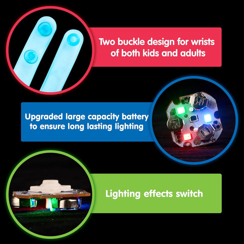 12 JOYIN Psck LED Light Up Fidget Spinner Bracelets, Glow in The Dark Fidget Party Favors for Kids, School Goodie Bags