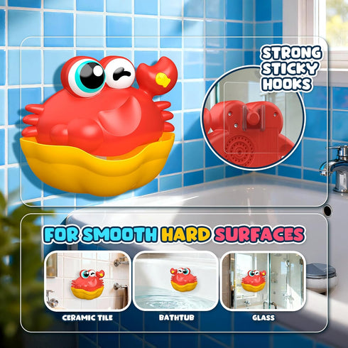 Toyjolka 1-3,Light 1-3 2-4 3-5 Bath Toys for Kids Ages Up Baby Bath Toys Crab Bubble Maker with Colourful Light Toddler