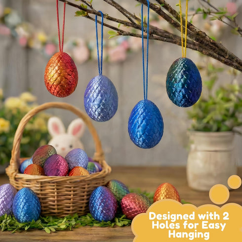 21 3D 21 Monjita Pcs Printed Easter Eggs with Pcs Mini Animal Figurines Inside, Flexible Articulated Fidget Wigglitz