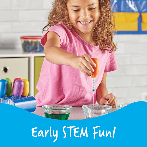 Learning Resources Jumbo Eyedroppers Set of 6 with Stand - Ages 3+ - Preschool Science Tools