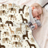 KICPOAY Brown Giraffe Elephants Baby Swaddle Blanket for Boys and Girls, Muslin Baby Receiving Swaddle Blanket, Soft
