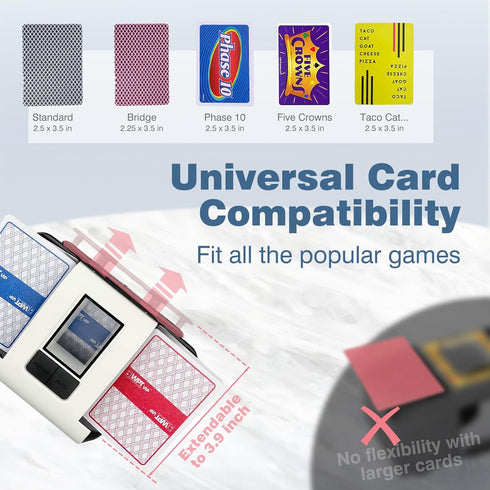 Modes,1-2 Rummy,Spades Rechargeable Automatic Card Shuffler,Auto & Manual Deck Capacity,Low Noise Design,Perfect