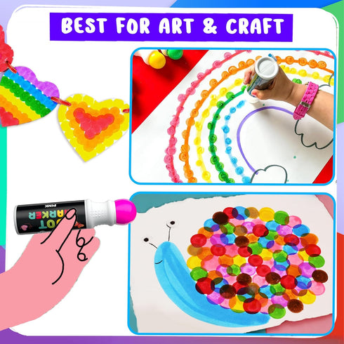 6 1-3 2-4 Set Chalkola Washable Dot Markers for Toddlers | Non Toxic Bingo Daubers for Toddlers | Preschool