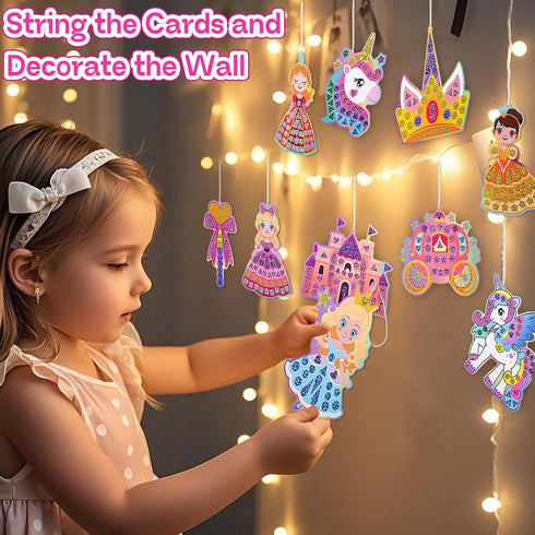10 Sets 720+ 3-8 iGetooy DIY Mosaic Stickers for Kids, Princess & Unicorn Art Craft Kit with Stickers, Travel Toys