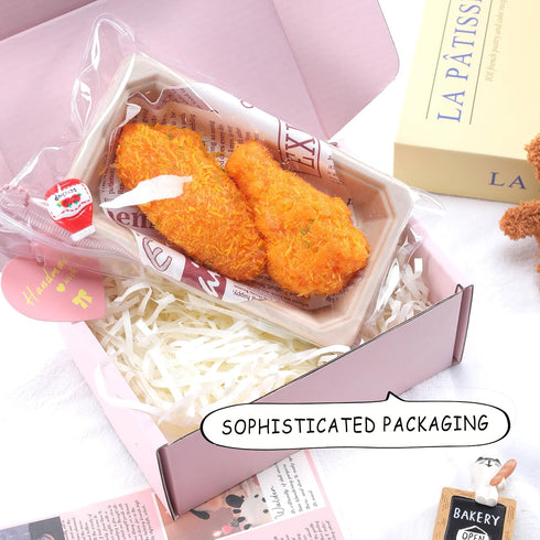 Handmade Taba Fried Chicken Squishy - Crispy Chicken Silicone Squishy Toy, Soft Stress Relief Fidget Toys for Kids