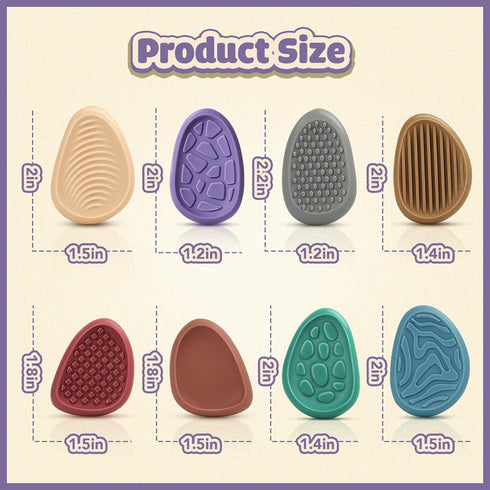 8 Pack Fidget Toys Adults Sensory Stone: Texture Worry Stone for Kids Calming - Sensory Autism Toys for Stress Relief