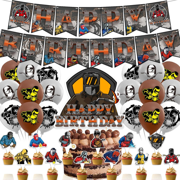 Electric Welding Party Decorations - Birthday Supplies with Banner, Cake Topper, Cupcake Toppers, Balloons
