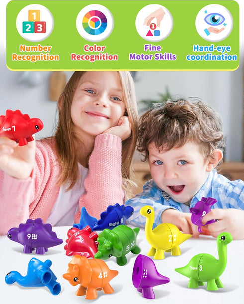3-5, 3 4 5 Number Dinosaur Toys for Kids Montessori Educational Toys for Year Old Boy Girl Gifts, Preschool Learning