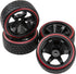 Hard Plastic Tires & Wheel Rims 12mm Hex Compatible with Traxxas HSP Tamiya Kyosho Himoto 1/10 RC Drift Car (Style 1)