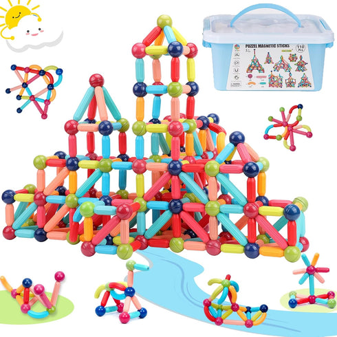 COUOMOXA Magnetic Building Blocks STEM for Kids: Educational Magnetic Set for 6-9+Years